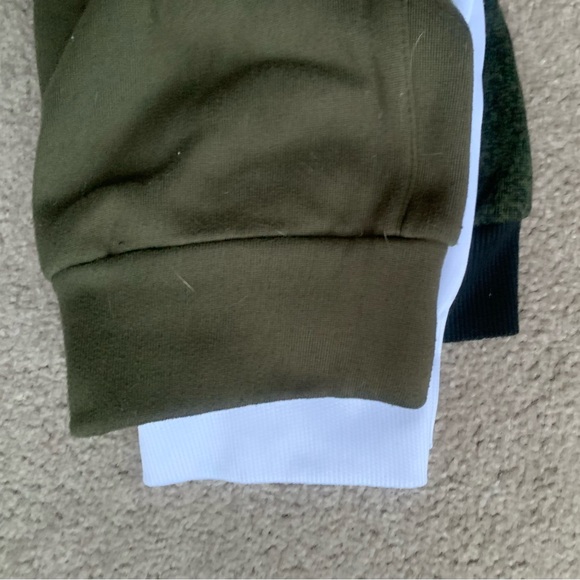 Bundle 3 Men's large Athletic sweat & Track Pants white, black Stripes, 2 green - Picture 3 of 11